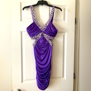 Rhine Stoned Homecoming/Prom Dress